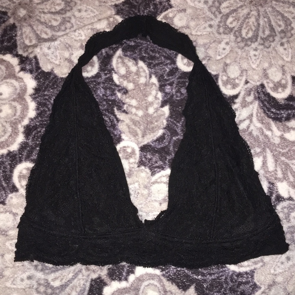 Black halter bralette
